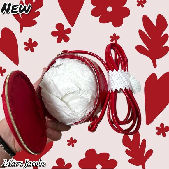 New NWOT Marc Jacobs Red Patent Leather Crossbody Bag Coin Purse - Picture 7 of 7